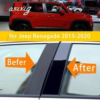 Naujas Atvykimas 8 VNT Poliruoti Stulpelių Apdailos Juostelės Tinka Jeep Renegade 2015-2020 Langų Apdailos Dangtelis BC Stulpelio Lipdukas Chromuotas Stilius juoda