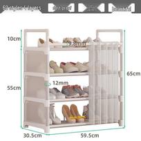 Compact Dustproof Shoe Rack with Curtain for Home Entry or Dorm