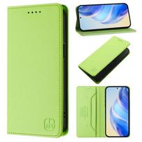 Piniginė su kortelės lizdu, stoveliu, magnetiniu atvartu, odinis dėklas skirtas XiaoMi Poco X7 Pro X6 X5 X4 X3 NFC GT 4G 5G XiaoMi Poco X7 šviesiai žalios spalvos