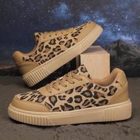 Pavasariniai nauji retro mados laisvalaikio batai moterims su leopardo raštu, negilūs, patogūs, universalūs, stambūs sportbačiai 40