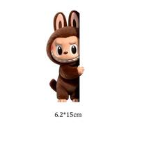 LABUBU 3D Automobilio Lipdukai Animaciniai Kūrybingi Asmenybės Dekoravimo Lipdukai Matches the image brown
