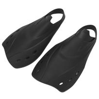 2Pcs Short Fins Smoother Edges Drain Hole Design Moderate Softness Adjustable TPR Swimming Fins for Diving black