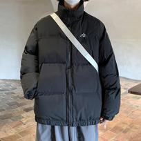 Winter Down Jacket Men's Hong Kong Style Loose Stand-up Collar Printed Handsome Bread Coat Retro Thickened Jacket Trendy 3XL gray