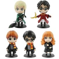 The Harry Potter Action Figures with Hermione Ron Malfort Models, Q Version Dolls for Car Decoration or Kids' Toys Gift black