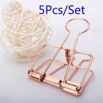 5/40Pcs Rosegold Binder Clips Paper Clip Office School Supplies Binding Supplies Files Bag Documents Bag Clips Metal Clips beige