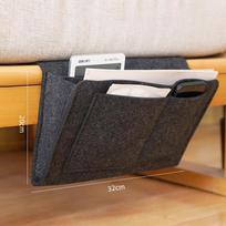 Felt Bedside Storage Bag Phone Book Magazine Holder Pockets Multifunctional TV Remote Control Hanging Couch Storage Organizer pilka spalva