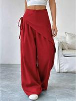 Women's 2026 Southeast Asia Design Loose High-end Wide-leg Slimming Pants Double Extra Large raudona