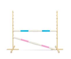 Przeszkoda Skokowa Do Hobby Horse 160Cm, H-120 Cm, Dwie Belki - Jasny Niebieski I Jasny Róż