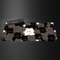 PC Kawaii Cat Extended Large Mouse Pad with Locked Edges  Easy to Clean NonSlip Base Mouse Pad for Office Gaming 800x400x2mm
