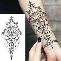 1 Sheet Henna Mandala Flower Lotus Temporary Tattoos For Women Adults Fake Jewels Tattoo Sticker Waterproof Body Art Painting China Mainland