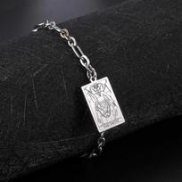 Lemegeton Tarot Kortos Arkana Pakabukas Romantiška Apyrankės Grandinėlė Apyrankės Moterims Vyrams Papuošalai Šventės Dovanos Aksesuarai SILVER&17-22cm black