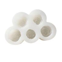 DIY Flower Silicone Mold 5-Hole Pattern Rose Peony Mold New Silicone Candle Mold  For Candle Making