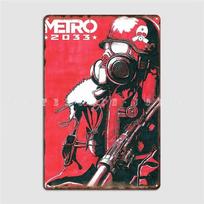 Metro 2033 Metal Sign Cinema Living Room Pub Garage Printing Mural Painting Tin Sign Poster 20X30CM