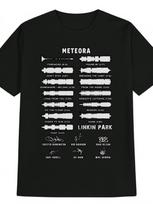 Casual Graphic T-shirt with Meteora & Linkin Park Music Lyric Print - 100% Polyester Lightweight 180gsm Round Neck Summer Tee S įvairiaspalvis
