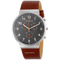 SKAGEN Ancher Chronograph Rudo Odos Vyriškas Laikrodis Moteriškas Kvarcinis Laikrodis Nerūdijančio Plieno Nailono Mineralinis 30m Solidus SKW6099 ruda