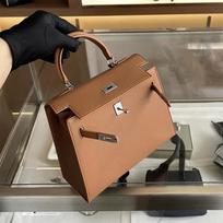 2026 European Retro Silver Buckle Kelly Bag - High Quality Women's Single Shoulder & Handheld Bag for Daily Commute 22x8x15 cm