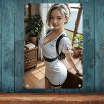Vintage Metal Wall Art Retro Nurse Decor 79x119 Inch Ready to Hang Gift for Home Holiday 20x30cm black