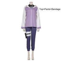 SCIONE Anime Cartoon Shippuuden Hinata Hyuga 2nd Generation Full Combo Set Cosplay Costume Sportswear S gray