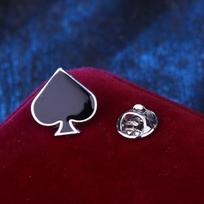 Harajuku Poker Series Card Brooch: Spade, Club, Diamond, Heart Metal Lapel Pin Accessory brown