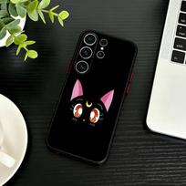 Cartoon Sailor M-Moon Phone Case For Samsung S26,S25,S24,S23,S22,S21,S20,Ultra,Plus,FE Black Soft Cover Samsung S20plus5G black