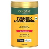 VAHDAM, Turmeric Ashwagandha Latte Instant Mix - 100g | Caffeine-Free, Non GMO, Gluten Free | Brew Hot/Iced Tea | Golden Milk beige