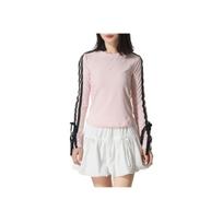 Adidas Removable Bow Slim Fit Round Neck Long Sleeve Raglan T-Shirt Women Tops KG3860 S white