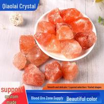 Raw Orange Salt Crystal: Incense Stone Diffuser & Home Office Ornament 1-2cm, 100g