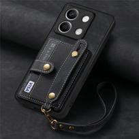 For Redmi Note 15 14 13 Pro Plus K90 Phone Case Wristband Leather Wallet Card Pocket Xiaomi 17 Pro Max 15 15T Poco F7 X7 Cover Xiaomi 15 juoda