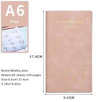 A6 2027 Portable Planner - With Bookmark - 60 Sheets - 120 Pages - 365-Day Time Management Organ as the picture