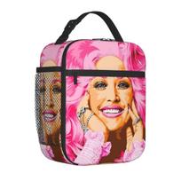 Pink D-Dollys Singer Insulated Lunch Bags Large Meal Container Cooler Bag Tote Lunch Box College Picnic Food Handbags One Size