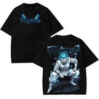 Kashimo Hajime Jujutsu Kaisen T-shirt Anime Vintage Washed Oversized T Shirt Casual Short Sleeve Cotton Tees Tops Men's Clothing 2XL gray