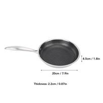 Nonstick Frying Pan Dishwasher Safe Skillet Induction Cooker Gas Range Compatible Double Sided Honeycomb Pan 316 Stainless Steel 20cm 4.5cm