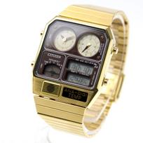 RECORD LABEL ANA-DIGI TEMP 32.5mm CHRONO STAINLESS M WATCH MISC beige