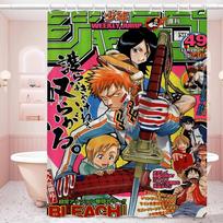 Anime Bleach Shower Curtain  Bath Curtain Print Polyester Fabric Waterproof Bathroom Curtains with Hooks Bath Screen 90x180 cm black