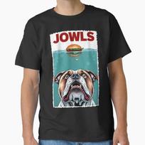 Funny English Bulldog Jowls Burger Bully, Dog Mom, Dog Dad T-Shirt Unisex T-Shirt XL blue