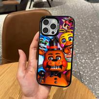 Five N-Nights At F-Freddys Fnaf   Phone Case For iPhone17,16,15,14,13,12,11 Plus,Pro Max Colored Silver Plated Inside Cover iPhone16promax red