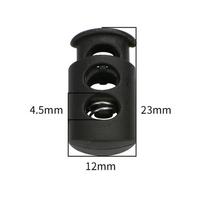 10Pcs Single/Double Hole Cord Lock Stopper For Sportswear Shoes Backpack Drawstring Paracord Rope Spring Toggle Clasp Accessory black