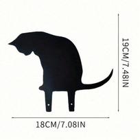 Metal Black Cat Garden Sculpture Outdoor Yard Statue Cut-Out Design Gothic Home Decor Gift for Cat Lovers TY3131-01 įvairiaspalvis