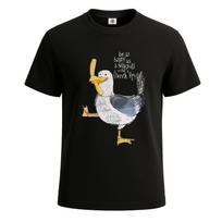 Happy As Seagull with French Fry Funny Novelty Party Men's T-Shirt Gift Tee Top 5XL black