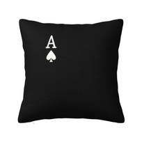 Ace Of Cards Dress Cushion Cover Fashion Poker Card Game Velvet Cute Throw Pillow Case for Sofa 30x30cm 12x12in black