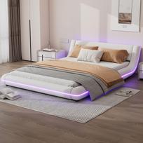 (=WX000539AAK)140*200cm Flat bed, floor bed, PU, LED ambient light, white 236.5 x 159 x 60.5 cm balta