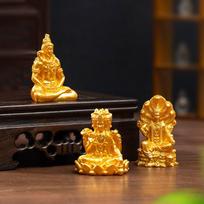 Tibetan Miniature Buddha Statues, In Various Shapes, Are Resin Handicrafts, Altar Ornaments, And Desktop Decorations 4pcs orange