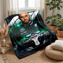 Lewis Hamilton flanelės vilnos pledas Jaukus šiltas pledas sofai, lovai, kelionėms Visų sezonų naudojimui 75x90cm