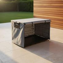 Outdoor Shelter Cover Heavy Duty Dog Kennel Sun Rain Protection for Pet Grey 63.5-48-50.8cm