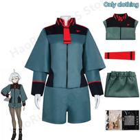 Anime Mobile Suit Gundam The Witch from Mercury Cosplay Costume Full Set With Wig & Boots, School Uniform Outfit for Halloween Comic‑Con S