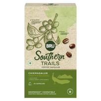 BRU Southern Trails | Nespresso® Suderinamos Kavos Kapsulės | Chikmagalur | Tamsaus Skrudinimo | 100% Ypatingos Kokybės, Vienos Kilmės Arabikos Kava | 55g beige
