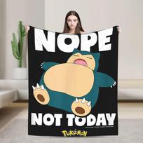 Snorlax More Sleep Please Super Warm Blanket  Decorative Plush Throw Blanket Graphic Outdoor Flannel Bedspread Sofa Bed Cover 30x40in black