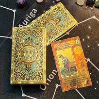 Creative Gold PET Tarot Cards Gorgeous Divinative Board Games Waterproof Astrological Oracle Deck With Guidebook multi