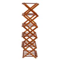 6 Tier Foldable Shoe Rack No Assembly Tall Narrow Shoe Shelf for Entryway Corner Bedroom Hallway brown