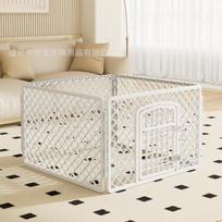Pet Dog Fence Indoor Outdoor Puppy Playpen Large Small Dog Barrier Resin Gate for Home Safety Containment beige